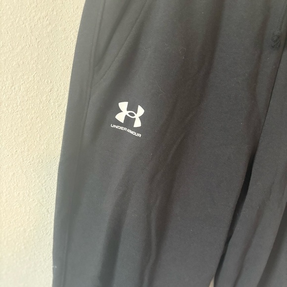 Women’s Under Armour Black Jogger Sweatpants with White Stripe – Size L - Picture 2 of 6
